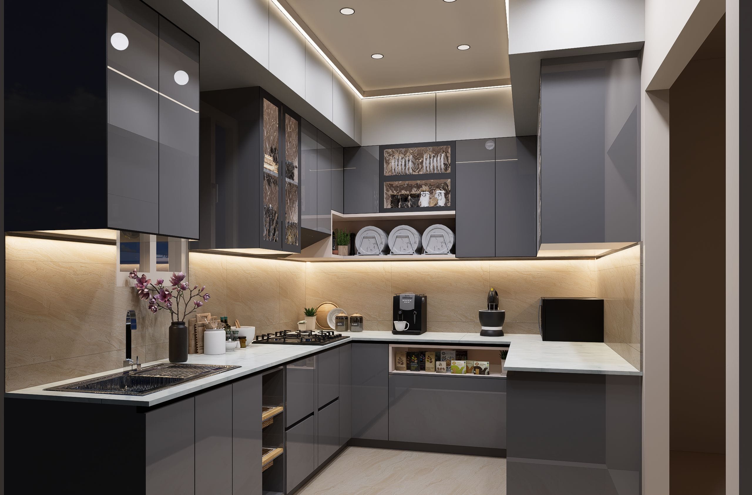 cocina en L en U o lineal